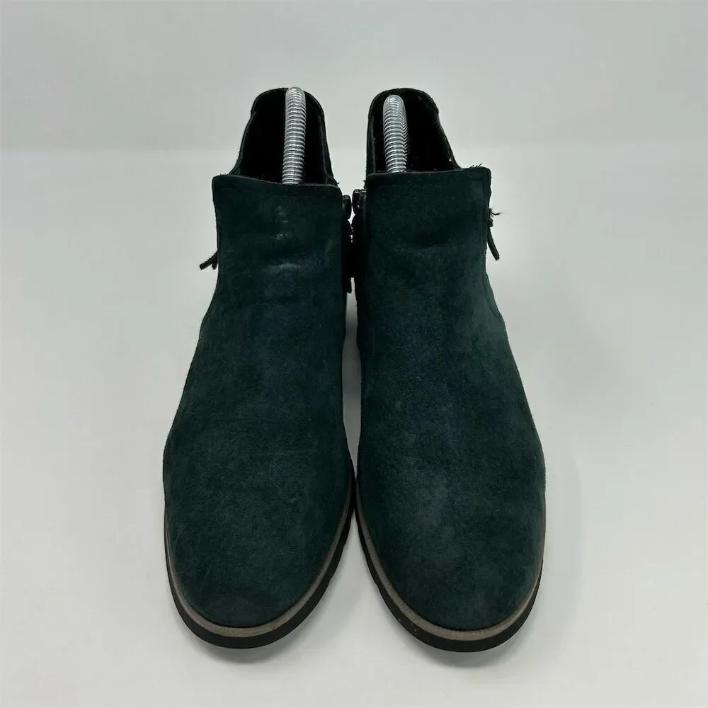 Reef Dark Dark Green Suede Voyage Low Bootie Size 8 Water-Friendly Casual Zipper
